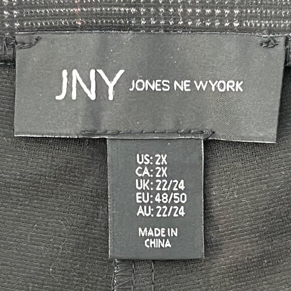 Jones New York Womens Checkered Pull-On Wide Leg Pants Sz 2X Polyester Blend New - Picture 5 of 14